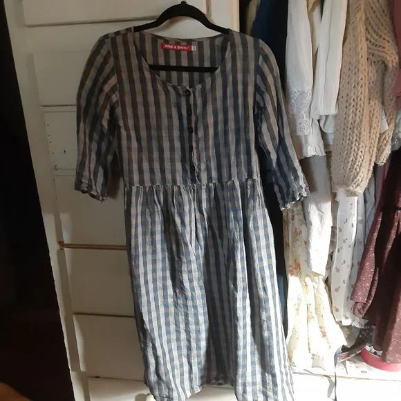 Pyne & Smith Blue Checkered Midi Dress - Picture 3 of 3